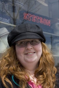 Courtney in a Spitfire cap.