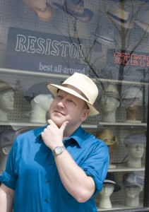 Nathaniel Cerf wearing a Stetson Brewster