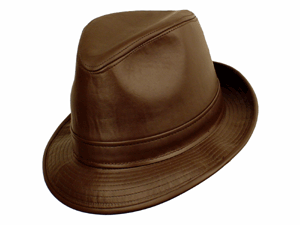 High Roller Leather Fedora Hat Henschel leather fedora snap brim