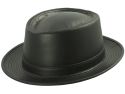 Leather Pork Pie Hat