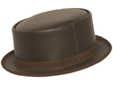 Head N' Home Folsom Leather Pork Pie Hat