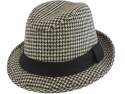 New York Houndstooth Center Dent Fedora Hat