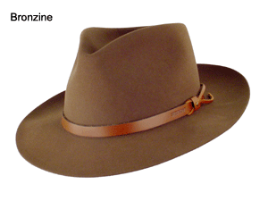 Stetson Bronco Fedora Hat Stetson fur felt dress snap brim fedora leather band