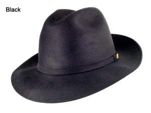 Stetson Romano Fedora Hat Stetson silk finish dress fedora snap brim fur felt