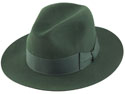 Beaver Brand Center Dent Fedora Hat Bottle Green *Online Only