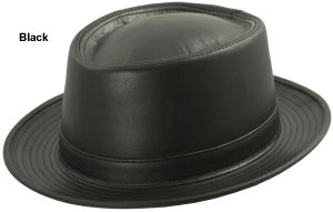 Leather Pork Pie Hat