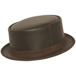 Head N' Home Folsom Leather Pork Pie Hat