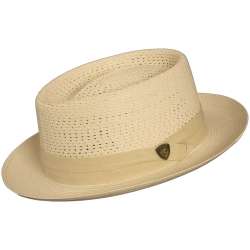 Dobbs Bishop Pork Pie Straw Hat