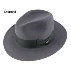 Beaver Brand Center Dent Fedora Hat - Charcoal