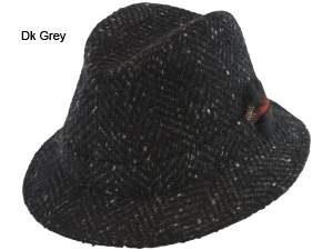 Jonathan Richards Black Herringbone Walking Hat