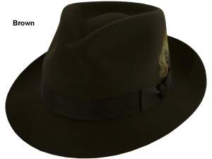 Churchill Jimmy Fedora Hat - Brown