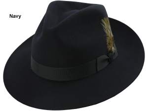 Churchill Capone Fedora Hat - Navy